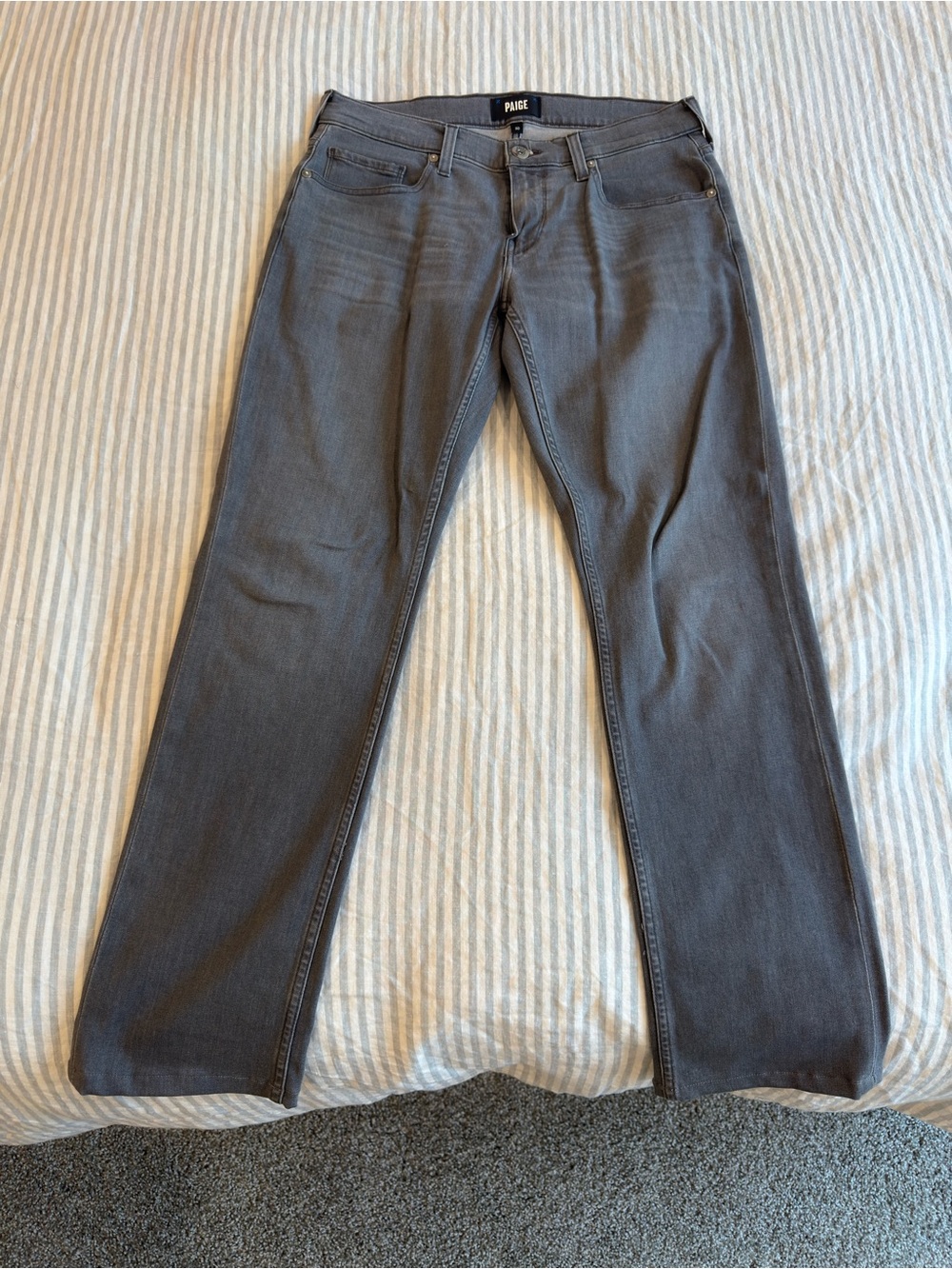 PAIGE Men's Slim Straight Jeans in Charcoal Gray